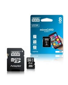 მეხსიერების ბარათი GOODRAM M400-0080R11; 8GB MICRO CARD class 4