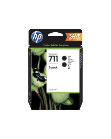 HP 711 2-pack 80-ml Black DesignJet Ink Cartridges