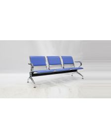 მოსაცდელი სკამი მეტალის, 3 ადგილიანი, ტყავის ზედაპირით, 180X64X78სმ., ლურჯი, XK-1001M-3P(Blue), XK-928905