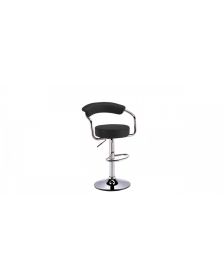 ბარის სკამი ტყავის ზედაპირით ბარის სკამი შავი ტყავის ზედაპირით, დისკის Ø38.5სმ, მეტალის ქრომირებული ბაზით, HD-BJH-155/Black, HD-623000
