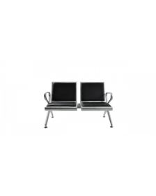 მოსაცდელი სკამი მეტალის, 2 ადგილიანი მოსაცდელი სკამი მეტალის, 2 ადგილიანი, ტყავის ზედაპირით, 119.5*67.5*80სმ, შავი, HF-A206S(Black), HF-921021