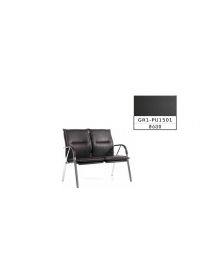 მოსაცდელი სკამი SUNLINE, 2 ადგილიანი მოსაცდელის სკამი 2 ადგილიანი SUNLINE 300 P, შავი ტყავის ზედაპირით, მეტალის, 108x68x92სმ, GR1-PU1501, GT-313351