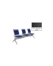 მოსაცდელის სკამი 3 ადგილიანი, ENTE 548 მოსაცდელის სკამი 3 ადგილიანი, ENTE 548, შავი ტყავის ზედაპირით, მეტალის, სახელურის გარეშე, შიდა ყავის მაგიდებით, GR1-PU1501, GT-313373