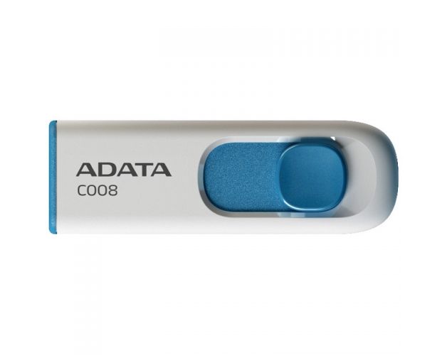 USB ფლეშმეხსიერება ADATA C008 32 GB, USB 2.0, White/Blue