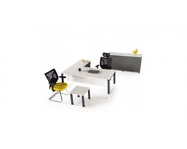 მაგიდა BLOCAR მაგიდა BLOCAR, 180x80x75სმ, ტ- 0სმ, თეთრი/ანტრაციტი, მეტალის ფეხით, REN-BLC.01.18(White/Antracite), REN-213146