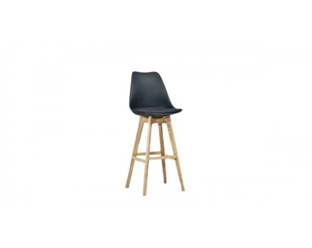 ბარის სკამი პლასტიკური ბარის სკამი პლასტიკური ზედაპირით, ტყავის ბალიშით, ხის ფეხით, მეტალის ჩარჩოთი, 55.5X48.5X105სმ., შავი, TW-T826-10/Black, TW-928536