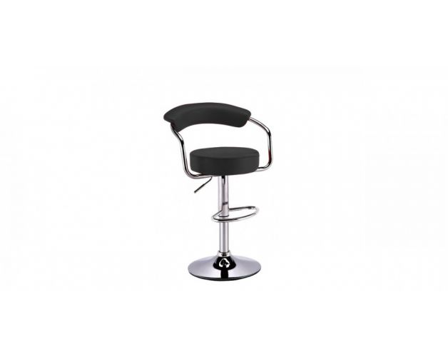 ბარის სკამი ტყავის ზედაპირით ბარის სკამი შავი ტყავის ზედაპირით, დისკის Ø38.5სმ, მეტალის ქრომირებული ბაზით, HD-BJH-155/Black, HD-623000