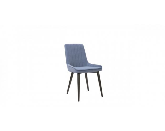 სასადილოს სკამი ნაჭრის ზედაპირით, ცისფერი სასადილოს სკამი ხავერდოვანი ნაჭრის ზედაპირით, შავი მეტალის ფეხით, ცისფერი, AO-S-871B, AO-344005