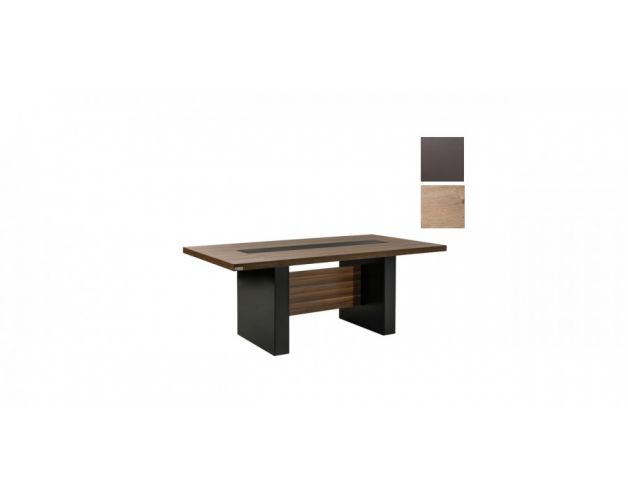 საკონფერენციო მაგიდა, ტყავის ჩანართით საკონფერენციო მაგიდა BIELA, 240x100xH75სმ, ტყავის ჩანართით, ხის ფეხით, ტ- 4.8, მუხა/ანტრაციტი, REN-BIE.05.24/(Safr.+Ant.), REN-213190
