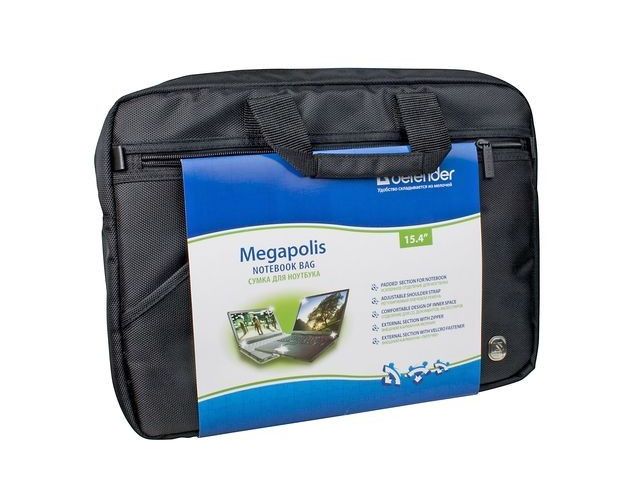 ნოუთბუქის ჩანთა  Defender  Bag Megapolis 15"-16", შავი